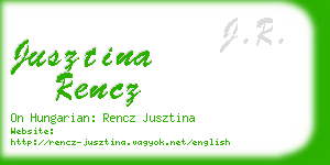 jusztina rencz business card